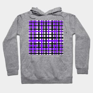 Interlocking Stripes Black White Purple Hoodie